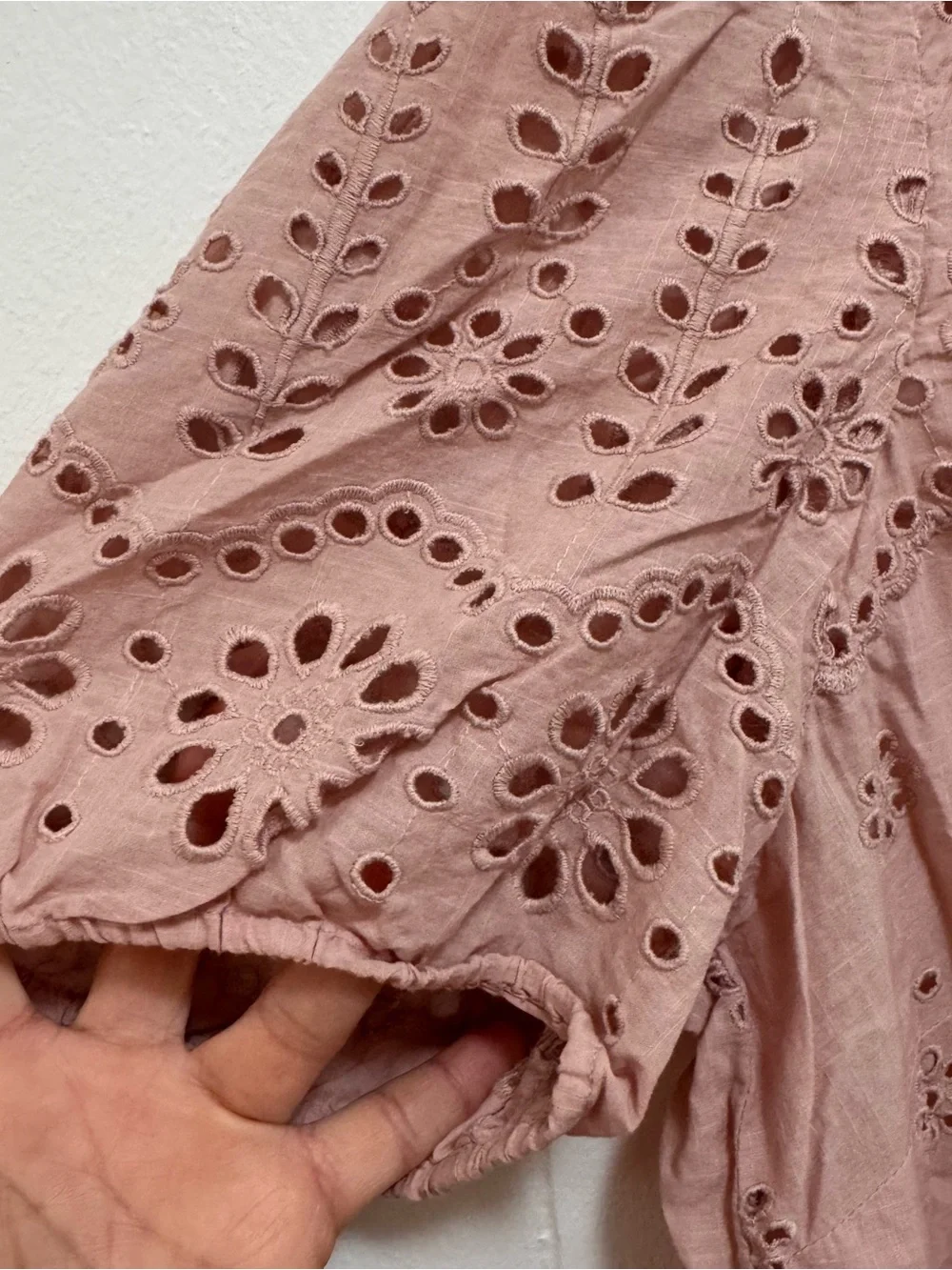 Boden Pink Eyelet Cotton Blouse